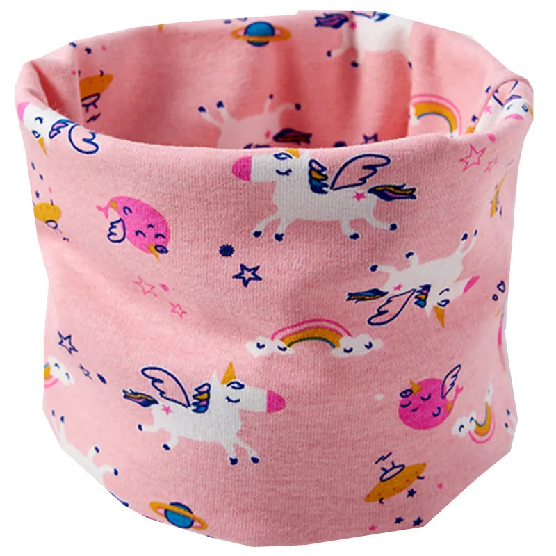 Kids Cotton O-Ring Scarf Winter Neck Warmer for Boys Girls
