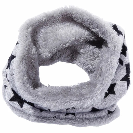 Kids Winter Knitted Plush Scarf O-Ring Neck Warmer for Boys Girls