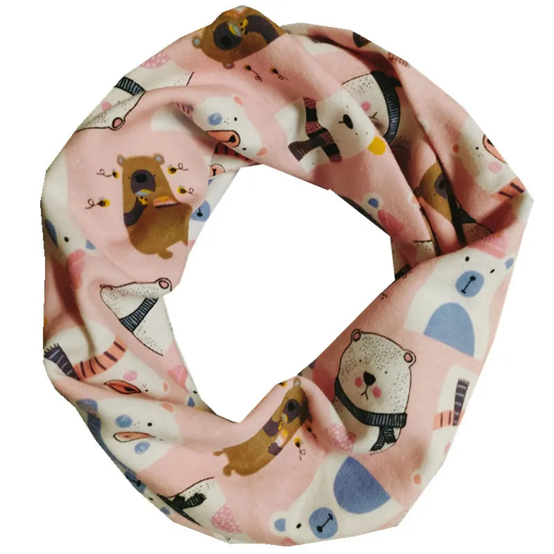 Kids Cotton O-Ring Scarf Winter Neck Warmer for Boys Girls