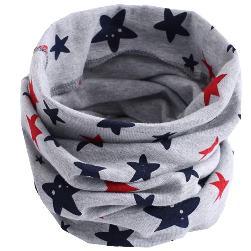 Kids Cotton O-Ring Scarf Winter Neck Warmer for Boys Girls