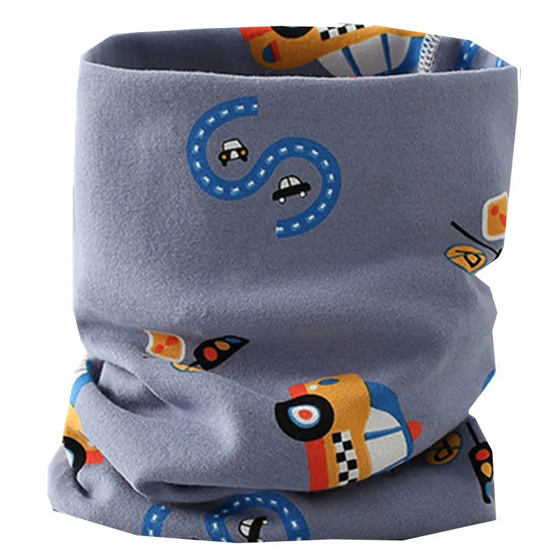 Kids Cotton O-Ring Scarf Winter Neck Warmer for Boys Girls