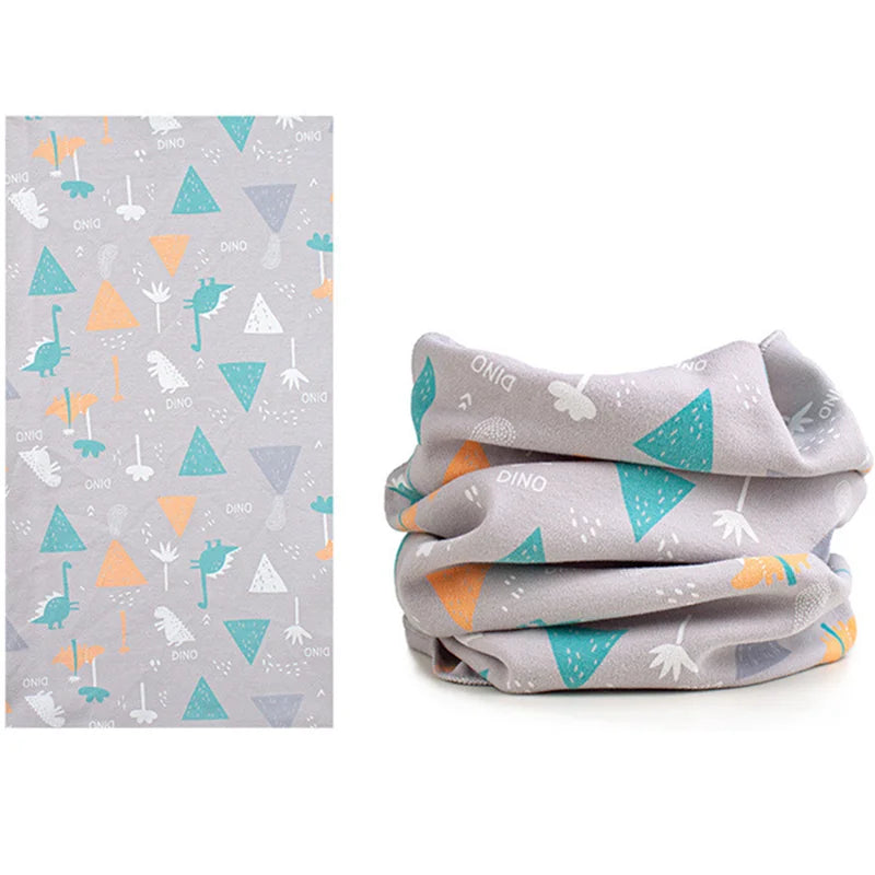 Kids Cotton O-Ring Scarf Winter Neck Warmer for Boys Girls