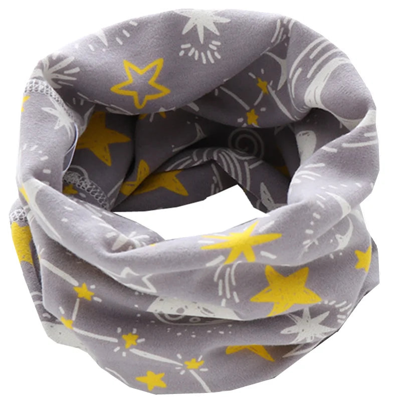 Kids Cotton O-Ring Scarf Winter Neck Warmer for Boys Girls