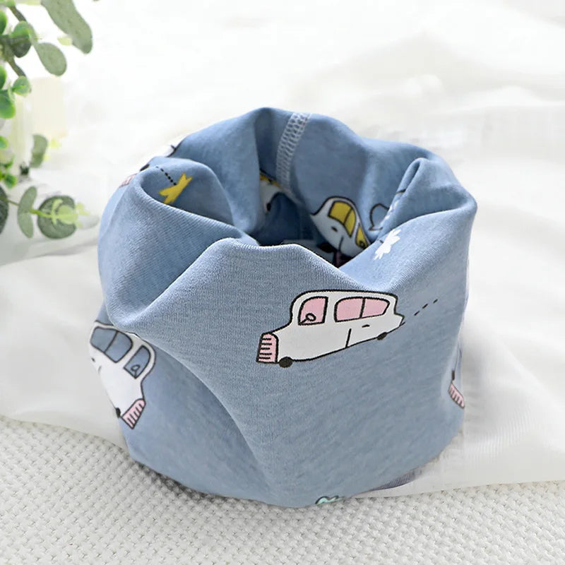 Kids Cotton O-Ring Scarf Winter Neck Warmer for Boys Girls