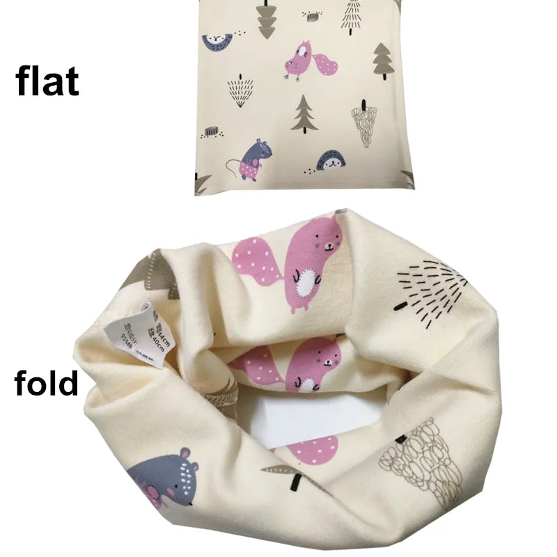 Kids Cotton O-Ring Scarf Winter Neck Warmer for Boys Girls