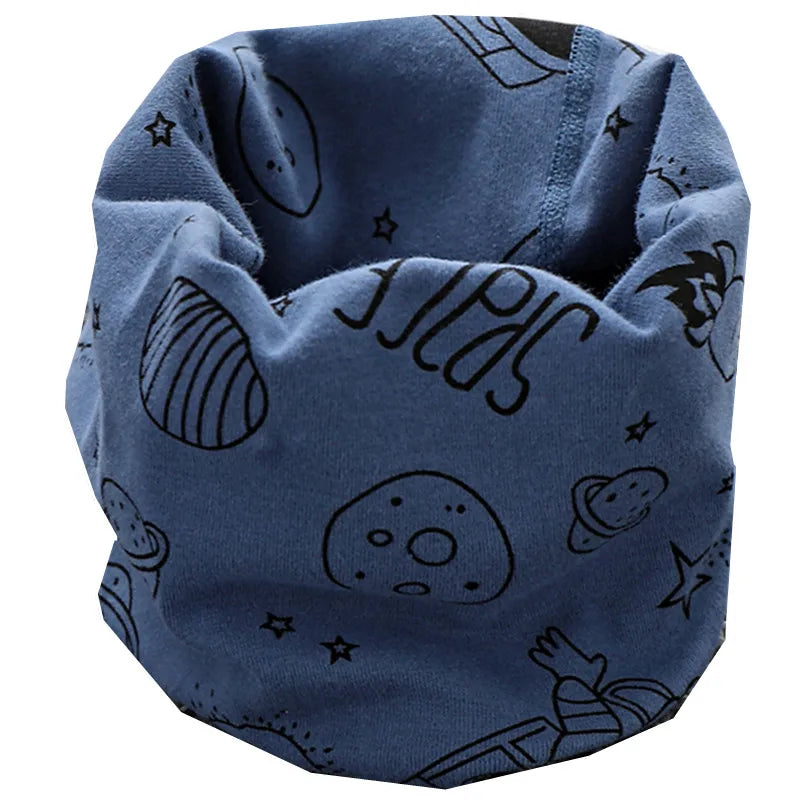 Kids Cotton O-Ring Scarf Winter Neck Warmer for Boys Girls