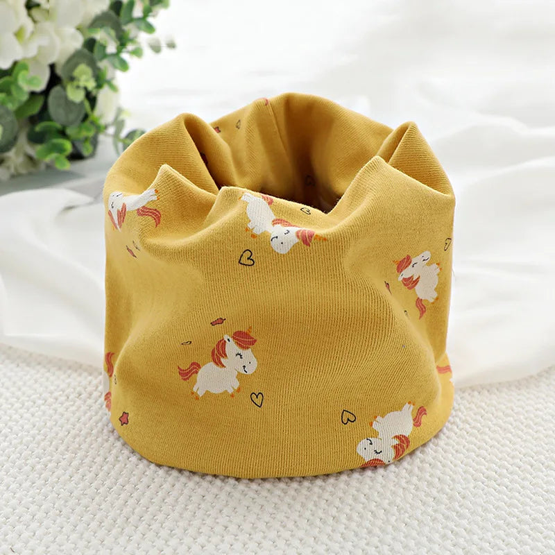 Kids Cotton O-Ring Scarf Winter Neck Warmer for Boys Girls