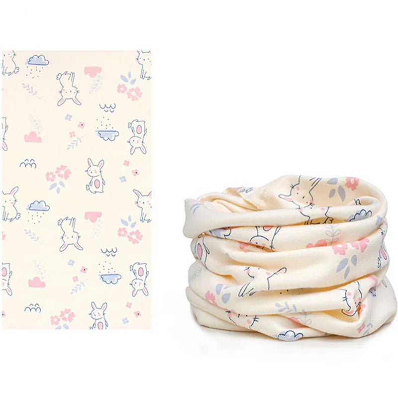 Kids Cotton O-Ring Scarf Winter Neck Warmer for Boys Girls