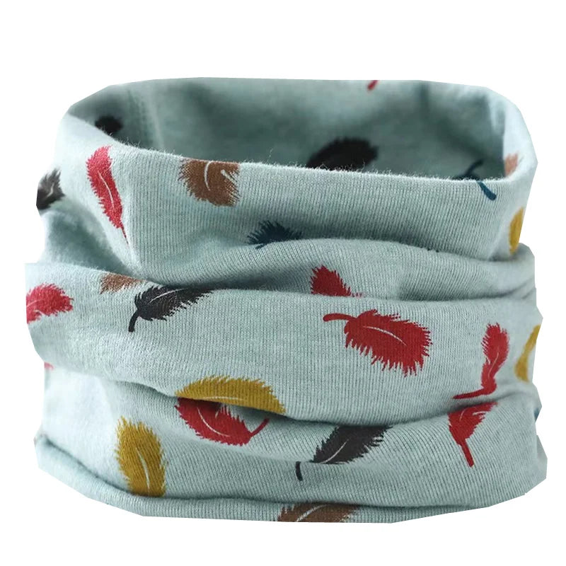 Kids Cotton O-Ring Scarf Winter Neck Warmer for Boys Girls