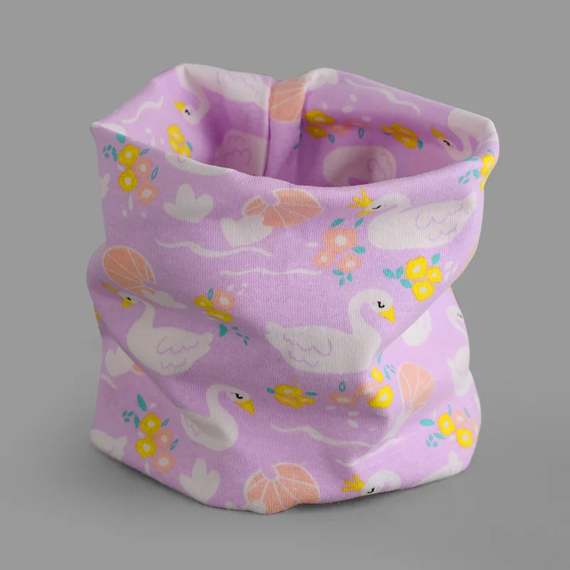 Kids Cotton O-Ring Scarf Winter Neck Warmer for Boys Girls