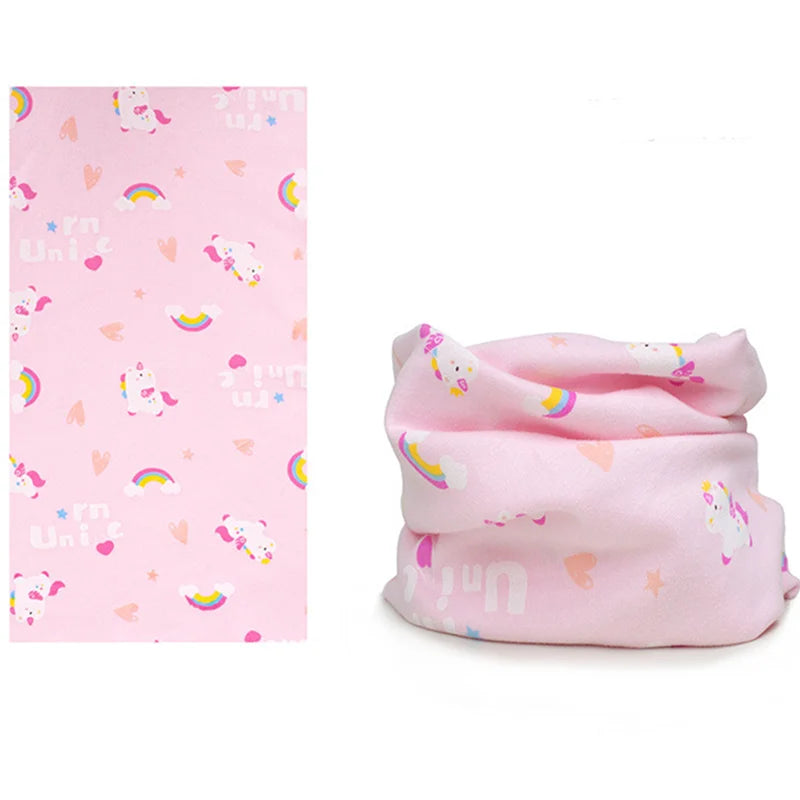 Kids Cotton O-Ring Scarf Winter Neck Warmer for Boys Girls