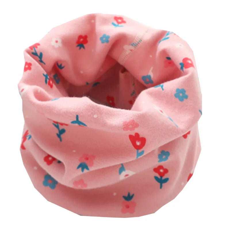 Kids Cotton O-Ring Scarf Winter Neck Warmer for Boys Girls