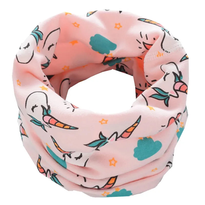 Kids Cotton O-Ring Scarf Winter Neck Warmer for Boys Girls