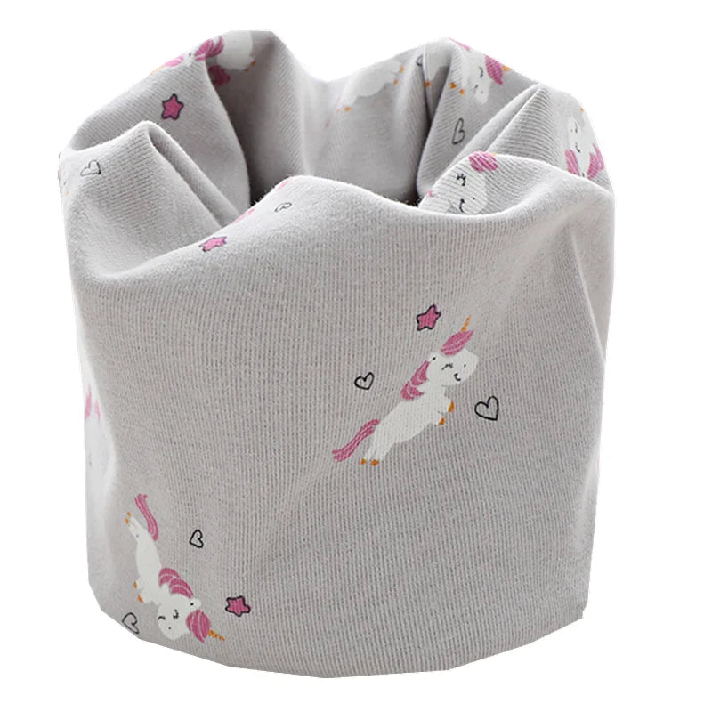 Kids Cotton O-Ring Scarf Winter Neck Warmer for Boys Girls