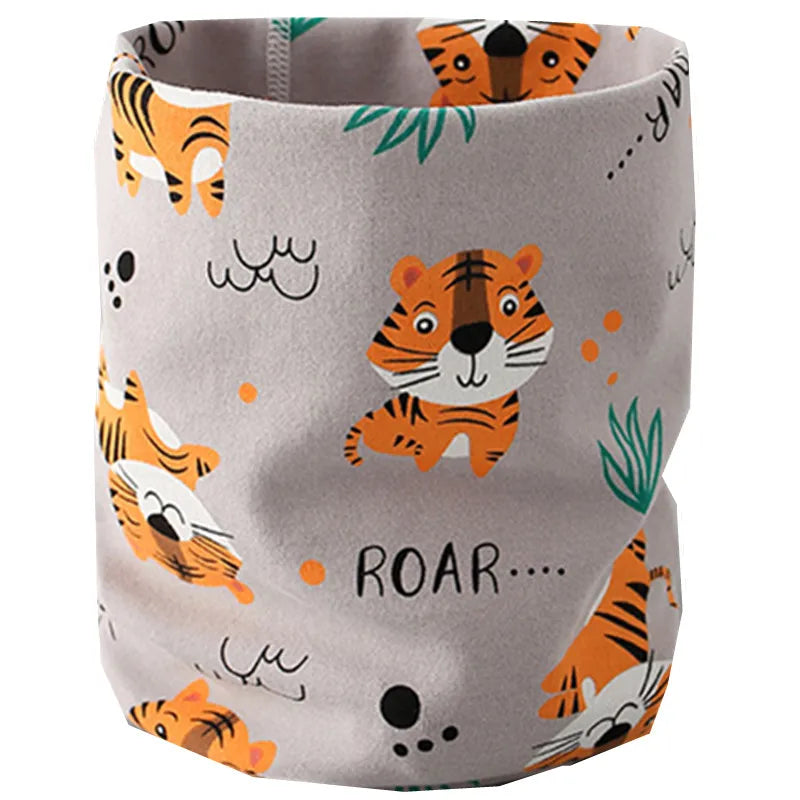 Kids Cotton O-Ring Scarf Winter Neck Warmer for Boys Girls