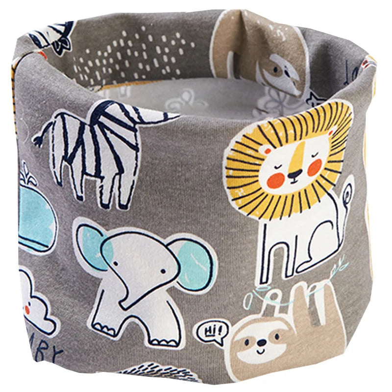 Kids Cotton O-Ring Scarf Winter Neck Warmer for Boys Girls