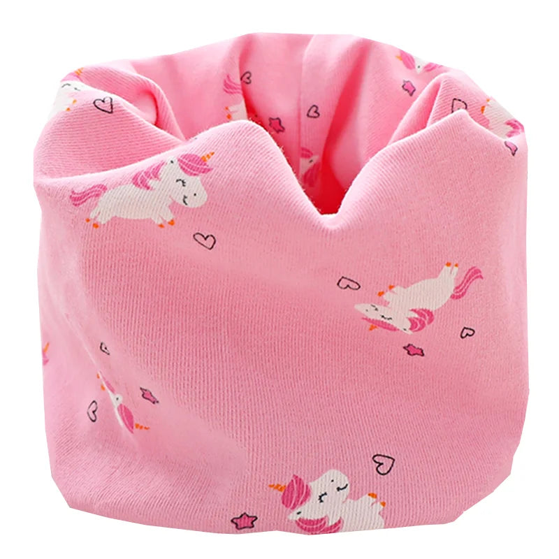 Kids Cotton O-Ring Scarf Winter Neck Warmer for Boys Girls