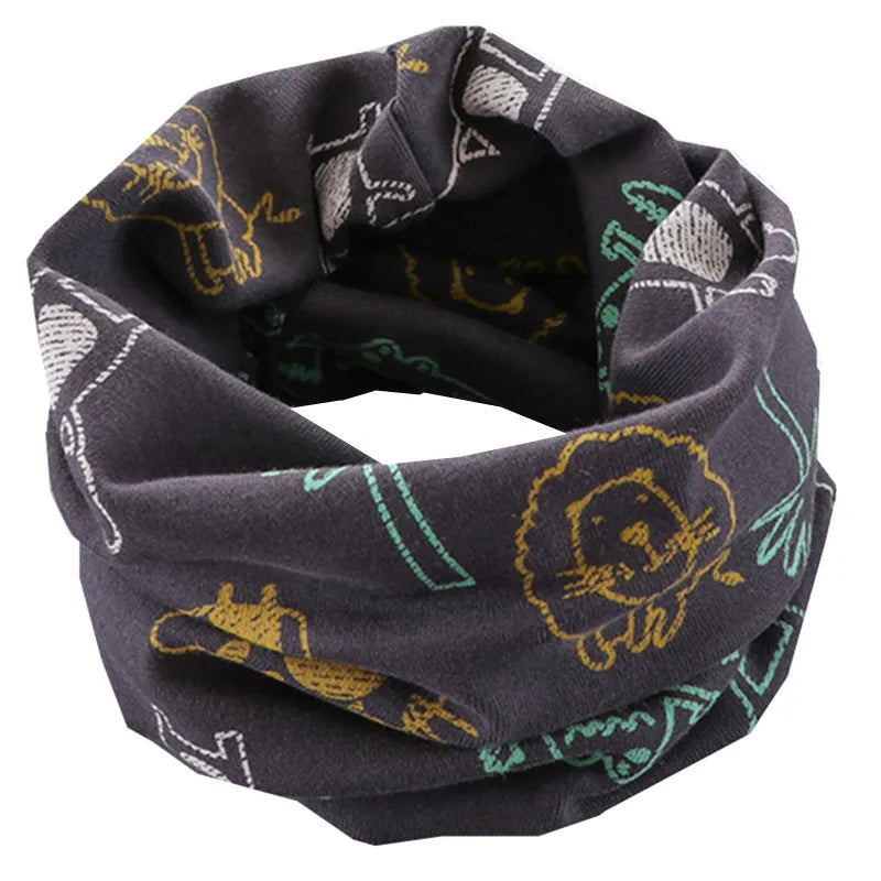 Kids Cotton O-Ring Scarf Winter Neck Warmer for Boys Girls