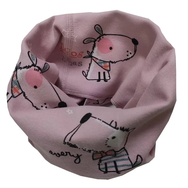 Kids Cotton O-Ring Scarf Winter Neck Warmer for Boys Girls