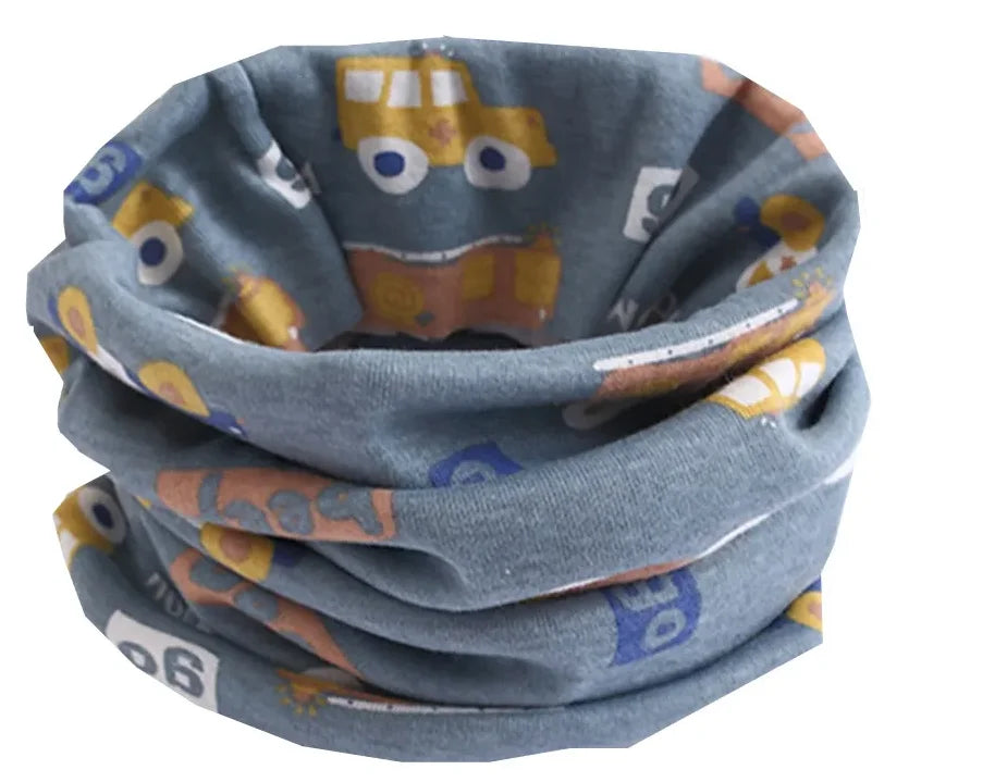 Kids Cotton O-Ring Scarf Winter Neck Warmer for Boys Girls