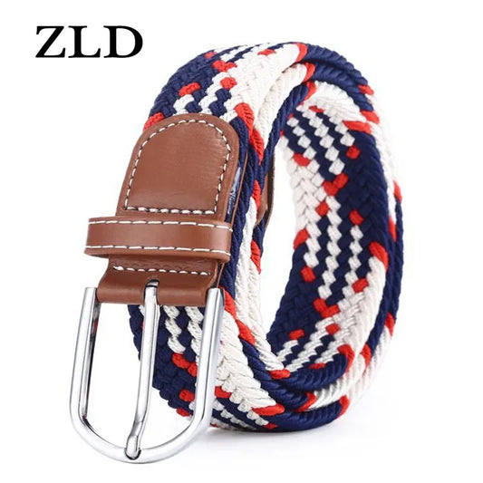 ZLD Braided Stretch Belt Elastic Woven Canvas Belt for Men Women