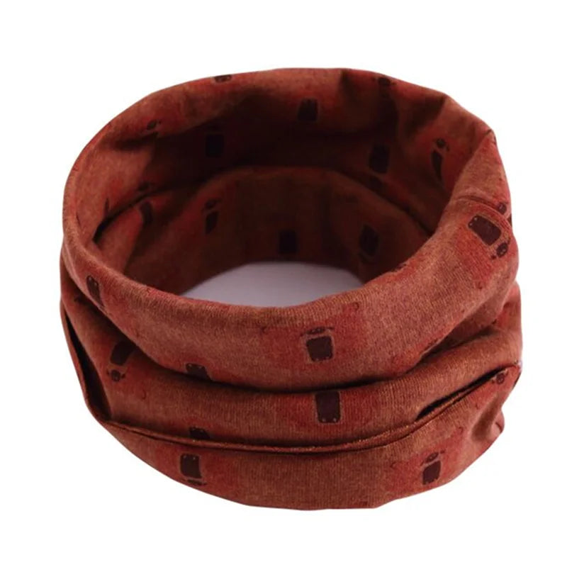 Kids Cotton O-Ring Scarf Winter Neck Warmer for Boys Girls
