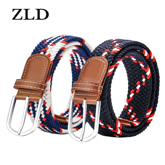ZLD Braided Stretch Belt Elastic Woven Canvas Belt for Men Women