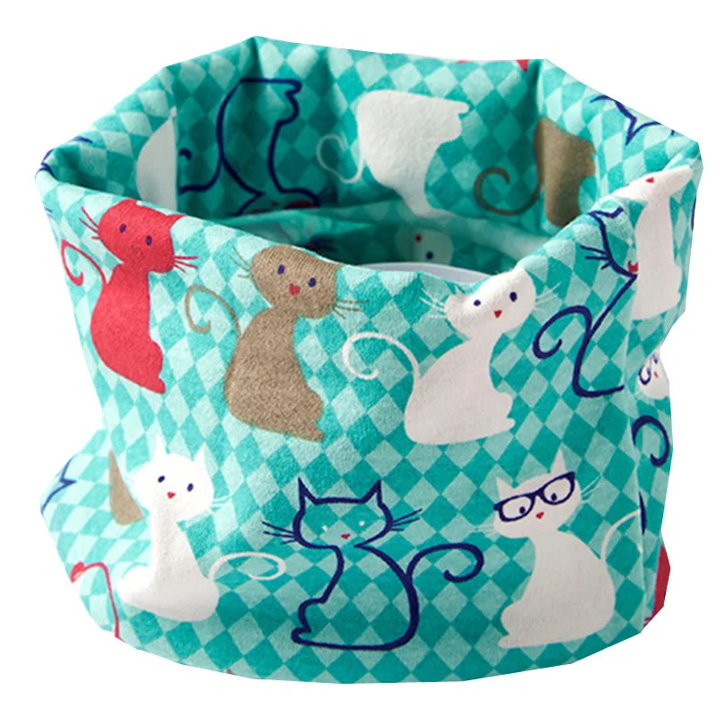 Kids Cotton O-Ring Scarf Winter Neck Warmer for Boys Girls