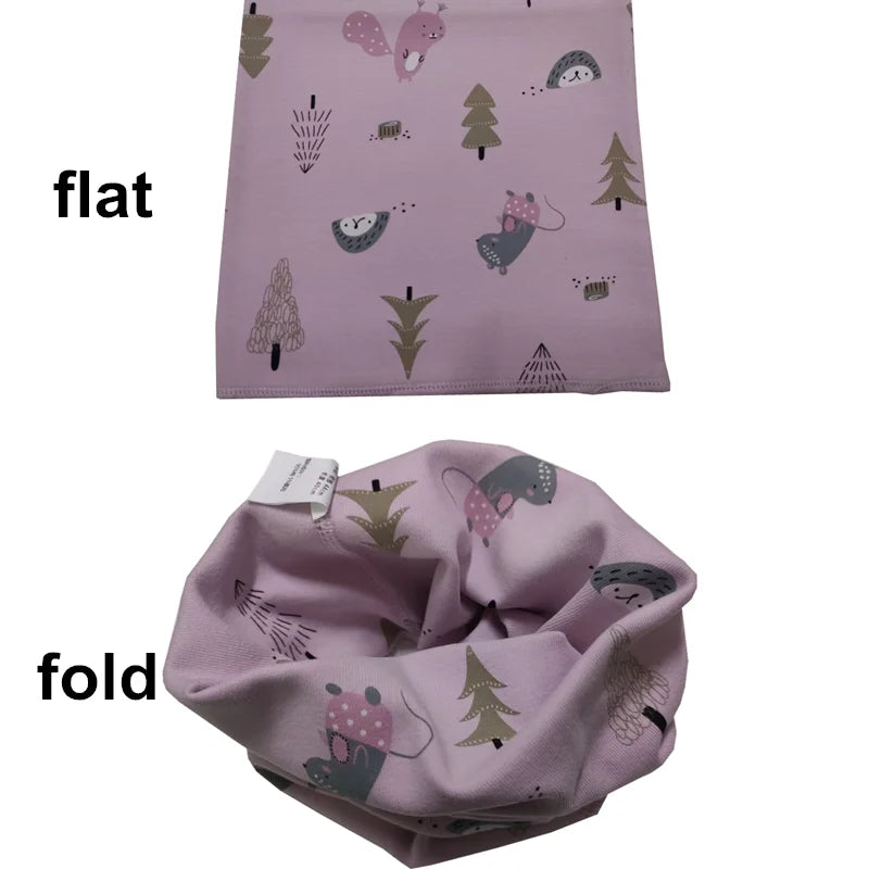 Kids Cotton O-Ring Scarf Winter Neck Warmer for Boys Girls