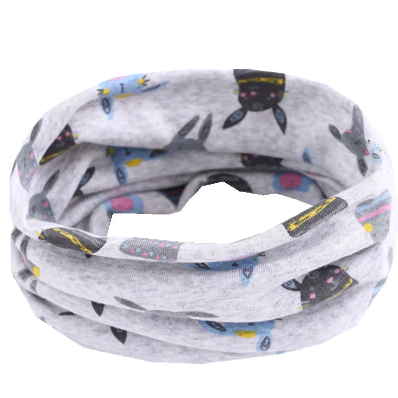 Kids Cotton O-Ring Scarf Winter Neck Warmer for Boys Girls